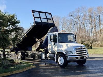Hino 358 22-Foot Flat Deck Truck with Dump Function and Amco Veba Crane