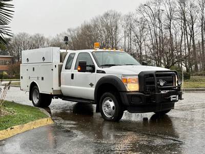 Ford F-450 SuperCab 4X4 Diesel Service Truck with Storage Compartments