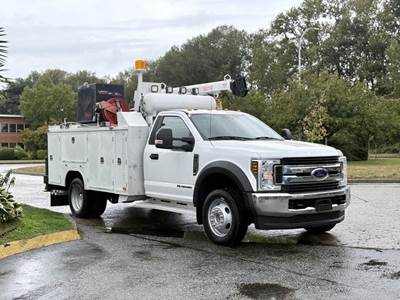 Ford F-550 XLT 4x4 Diesel Service Truck with Tiger Crane