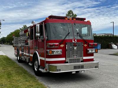 Sutphen Monarch 5 Foot Aerial Pumper CAT Diesel Fire Truck