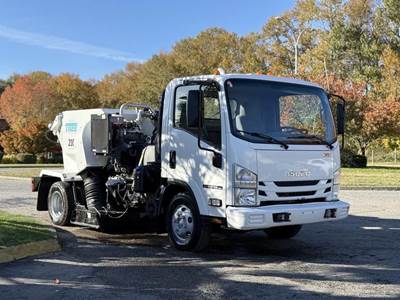 Isuzu NPR Tymco 210 Air Sweeper with Hydraulic Brakes and Broom System