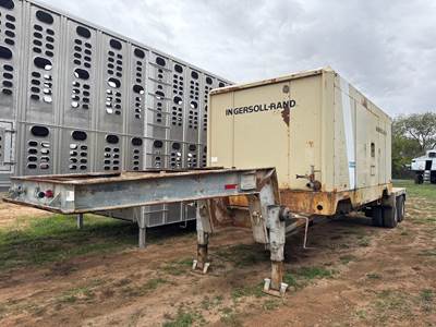Ingersoll Rand Industrial Air Compressor and Flat Bed Trailer