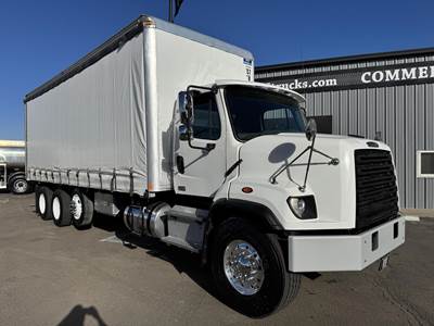 Freightliner 108SD Tri Axle Curtain Side Truck - Cummins, 370HP, 6 Speed Allison Rds Automatic