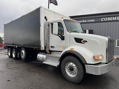 Peterbilt 567 Tri Axle Curtain Side Truck - Paccar, 455HP, Amt