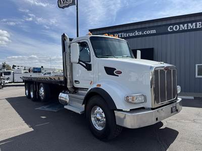 Peterbilt 567 Tri Axle Curtain Side Truck - Paccar, 455HP, Amt