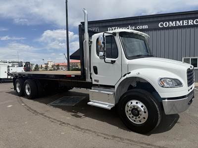 Freightliner M2 106 Tandem Axle 24 ft Flatbed Truck - 360HP, 6 Speed Allison Rds Automatic