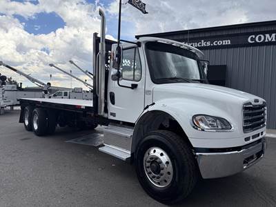 Freightliner M2 106 Tandem Axle 24 ft Flatbed Truck - 360HP, 6 Speed Allison Rds Automatic