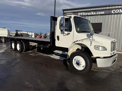 Freightliner M2 106 Tandem Axle 28 ft Flatbed Truck - 300HP, 6 Speed Allison Hs Automatic
