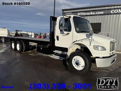 Freightliner M2 106 Tandem Axle 28 ft Flatbed Truck - 300HP, 6 Speed Allison Hs Automatic