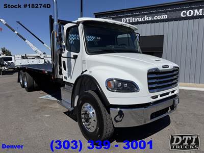 Freightliner M2 106 Tandem Axle 24 ft Flatbed Truck - 360HP, 6 Speed Allison Rds Automatic