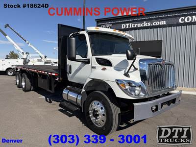 International HV Tandem Axle 24 ft Flatbed Truck - 270HP, 6 Speed Automatic