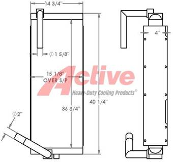 John Deere 230C LC Engine Oil Cooler for a John Deere 230CLC
