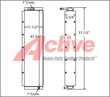 John Deere 824J Engine Oil Cooler for a John Deere 824J loader