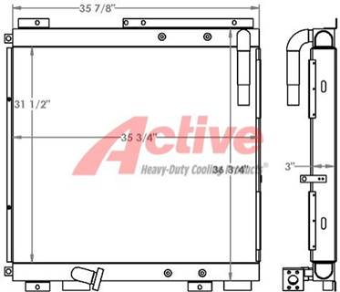 Case Engine Oil Cooler for a Case Crane