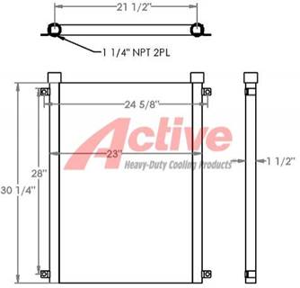 American Industrial Heat Transfer Oil Cooler AOM-35-NPT 271292, AOM35NPT