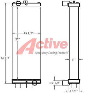 John Deere 210G LC Radiator for a John Deere 210GLC