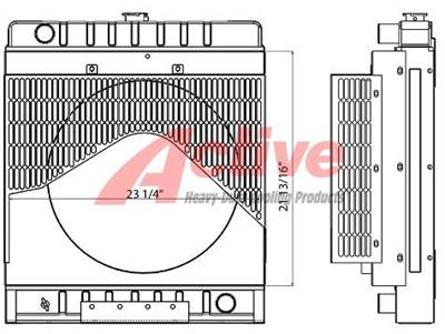 Kubota V3600 Radiator for a Kubota V3600 Low Fan