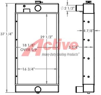 John Deere Powered Radiator PE6068 451355, 451355AT, 500120