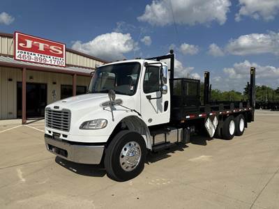 Freightliner M2 106 Tandem Axle 22 ft Flatbed Truck - 300HP, 6 Speed Allison Hs Automatic, Liftgate