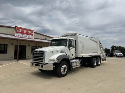 Mack Granite 64BR Tandem Axle Side Load Garbage Truck - Cummins, 330HP, 6 Speed Allison Rds Automatic