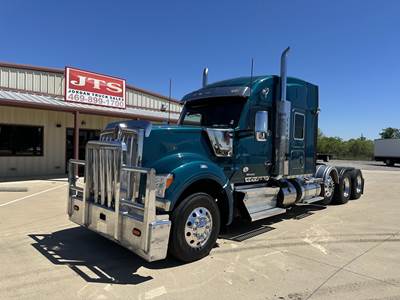 Kenworth W990 Tri Axle Sleeper Semi Truck - 48" Mid Roof Sleeper, Paccar 510HP, 18 Speed Manual