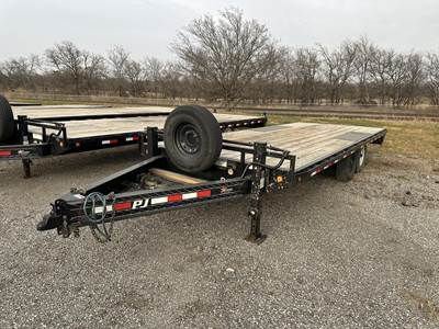 PJ 20x96 Tandem Axle Steel Tag Trailer - Spring, Fixed Axle