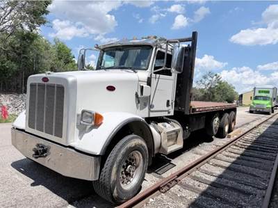 Peterbilt 365 Tri Axle 24.5 ft Flatbed Truck - 425HP, 10 Speed Manual