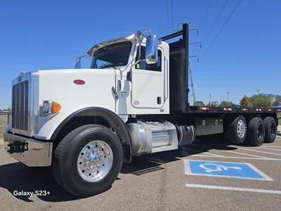 Peterbilt 365 Tri Axle 24.5 ft Flatbed Truck - 425HP, 10 Speed Manual