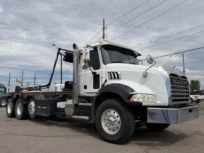 Mack Granite GU813 Tri Axle Roll Off Truck - MP7, 410HP, 6 Speed Allison Rds Automatic