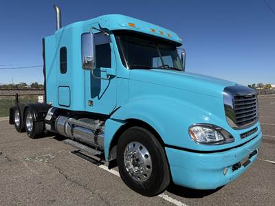 Freightliner Columbia 120 Sleeper Semi Truck - 56" Mid Roof Sleeper, Detroit 500HP, 10 Speed Manual
