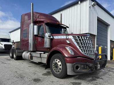 International LoneStar Sleeper Semi Truck - Mid Roof Sleeper, Cummins 450HP, 12 Speed Dt12 Automatic