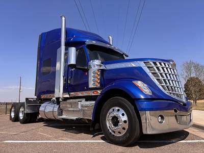 International LoneStar Sleeper Semi Truck - 73" Mid Roof Sleeper, Cummins 500HP, 13 Speed Manual