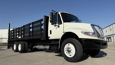 International DuraStar 4400 Tandem Axle Stake Bed Truck - 260HP, 6 Speed Allison Rds Automatic