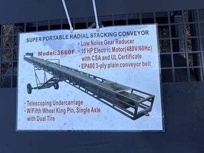 Approx 38' Length, Approx 34" Belt Width, Electric Drive, Adjustable Height,