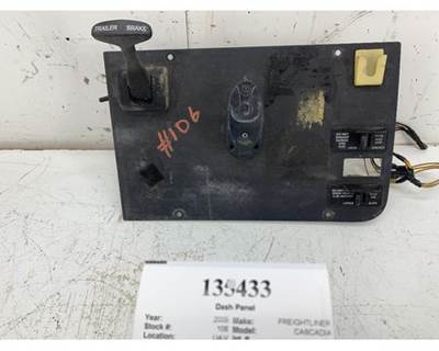 2009 Freightliner Cascadia Dash Panel with Trailer Brake & Rocker Switches, Part # 22-60660-000