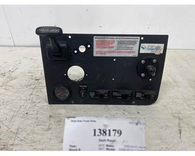 Used 2015 Freightliner Cascadia 125BBC Dash Panel w/ Trailer Hand Brake Rocker Switches & Gauge