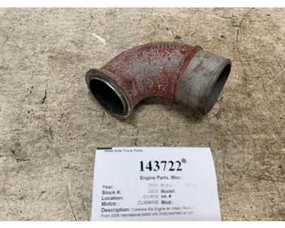 Cummins ISX Engine Air Intake Elbow, Part # 3682674, for International 9400I