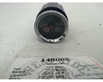 Used Paccar Front Drive Axle Temp Gauge Q43-1135-119-100 for Kenworth T680