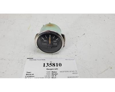 Used 1998 Western Star 4900E Ammeter Gauge, Part # 80402S3407
