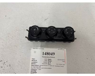 2016 Kenworth T680 HVAC Temperature Control, Paccar F21-1028-1351
