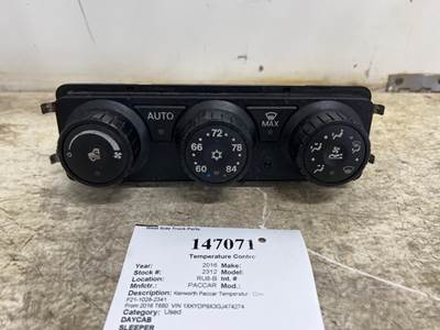 Paccar F21-1028-2341 Heater / AC Temp Control for a Kenworth T680