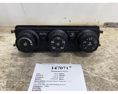 2016 Kenworth T680 Paccar Heater/AC Temperature Control, Part # F21-1028-2341