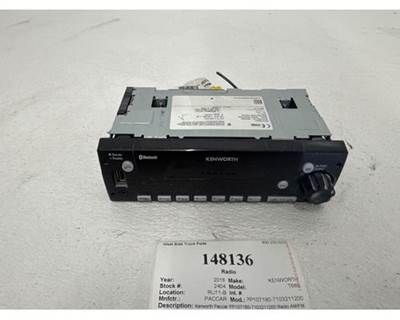 Paccar PP107180-7103211200 Radio for a Kenworth T680