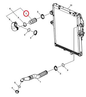 Volvo 24492051 Charge Air Cooler Cold Side Upper Hose