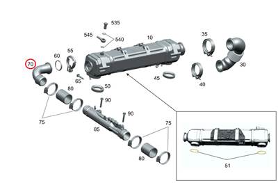 Freightliner Cascadia Gen5 Detroit DD15 EGR Line Tube Elbow A4721424404