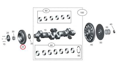 Detroit DD15 Rotary Vibration Damper, Harmonic Balancer A4720352500 EA4720352100