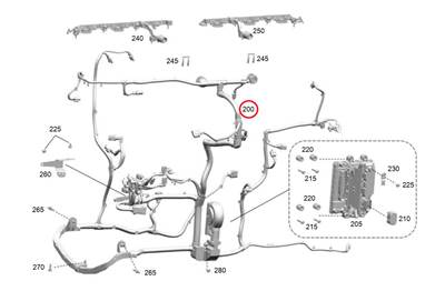 Detroit DD15 Electrical Engine Control Wiring Harness A4721507320 Freightliner Cascadia