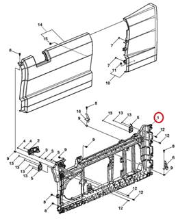 Mack 23691237 Driver Side Chassis Fairing Fairing Center Support