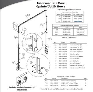 AERO Conestoga Trailer Intermediate 0228-479002 Bow Assembly 102" W x 102" H