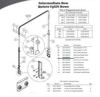 AERO Conestoga Trailer Intermediate 0201-860115 Bow Tube Splicer